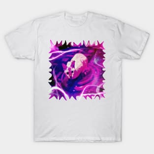 Pink Snow Lynx Cat on the Disco Coaster T-Shirt